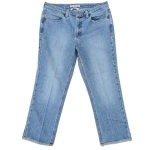Tommy Hilfiger Y2K‎ Hipster Pleated Cropped Distressed Denim Jeans Women's 12